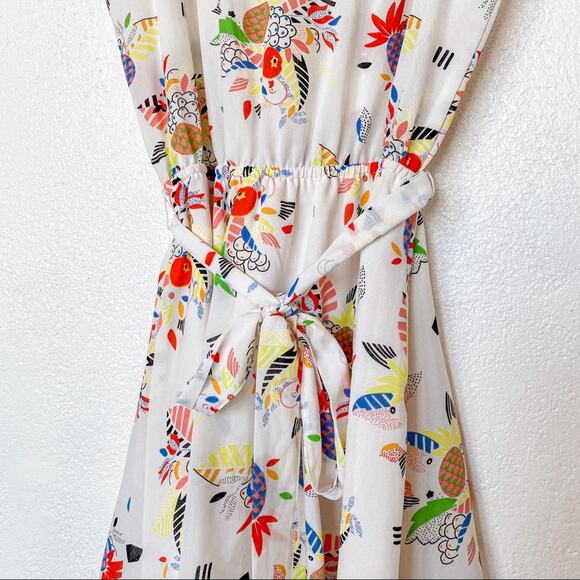 Urban Outfitters Cooperative Floral Pineapple Tie Waist Dress Size XS - Picture 11 of 11